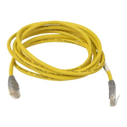 Picture of Belkin CAT5e Crossover Patch Cable, 10ft, Yellow