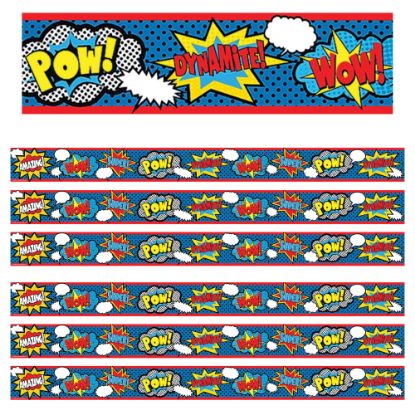 Picture of Teacher Created Resources Straight Border Trim, 3in x 35in, Superhero, 12 Pieces Per Pack, Set Of 6 Packs