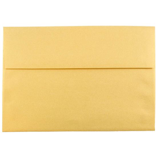 Picture of JAM Paper Booklet Invitation Envelopes, A8, Gummed Seal, Stardream Metallic Gold, Pack Of 25