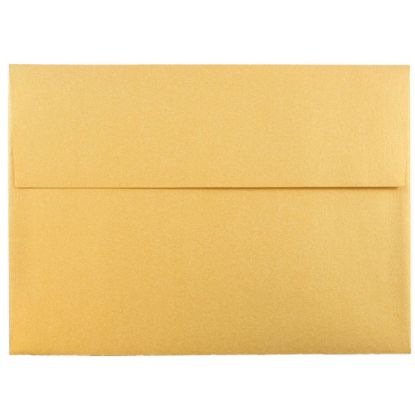 Picture of JAM Paper Booklet Invitation Envelopes, A7, Gummed Seal, Stardream Metallic Gold, Pack Of 25