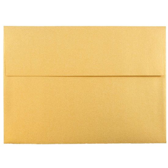 Picture of JAM Paper Booklet Invitation Envelopes, A7, Gummed Seal, Stardream Metallic Gold, Pack Of 25