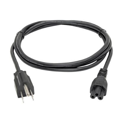 Picture of Eaton Tripp Lite Series 3-Slot Power Cord, NEMA 5-15P to C5 - Laptop/Notebook, 10A, 125V, 18 AWG, 10 ft. (3.05 m), Black - Power cable - IEC 60320 C5 to NEMA 5-15P (M) - AC 110 V - 10 ft - black