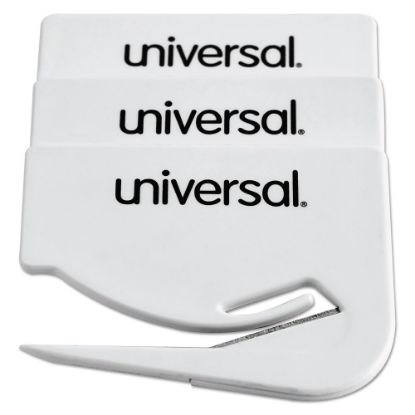 Picture of Universal Letter Slitter Steel Hand Letter Openers With Concealed Blade, 2 1/2in, White, Pack Of 3