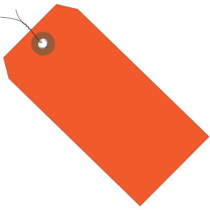 Picture of Partners Brand Prewired Plastic Shipping Tags, 4 3/4in x 2 3/8in, Orange, Case Of 100