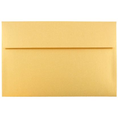 Picture of JAM Paper Booklet Invitation Envelopes, A10, Gummed Seal, Gold Stardream Metallic, Pack Of 25