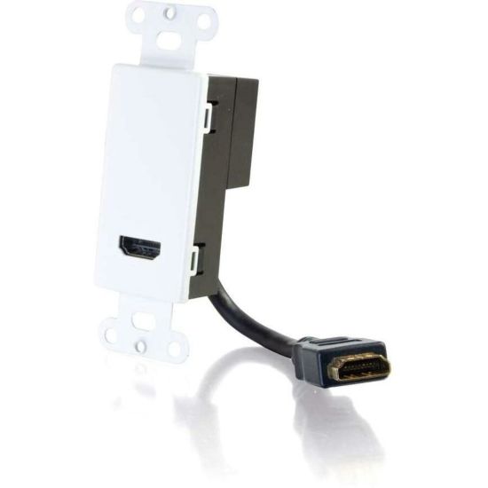 Picture of C2G HDMI Pass Through - Decorative Wall Plate - White - White - 2 x HDMI Port(s)