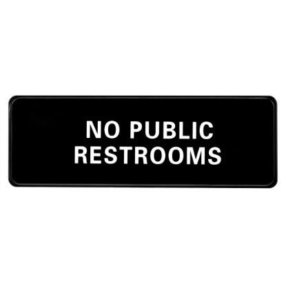 Picture of Alpine No Public Restrooms Signs, 3in x 9in, Black, Pack Of 15 Signs