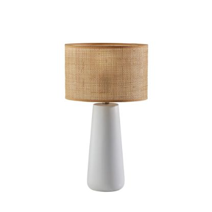 Picture of Adesso Sheffield Table Lamp, 22-1/4inH, Rattan Shade/White Base