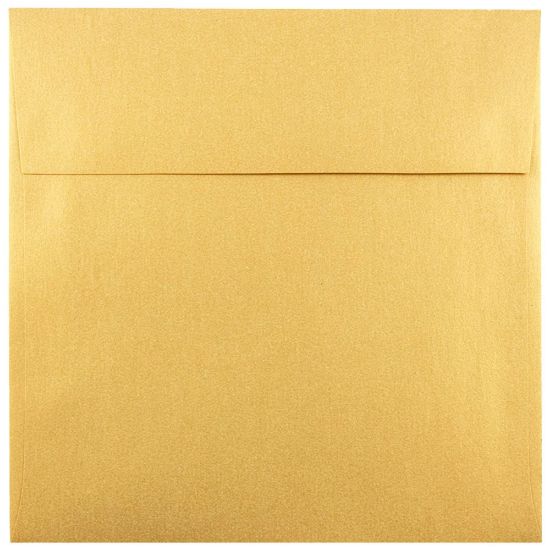 Picture of JAM Paper Square Stardream Metallic Envelopes, 6in x 6in, Gummed Seal, Gold, Pack Of 25