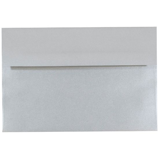 Picture of JAM Paper Booklet Invitation Envelopes, A8, Gummed Seal, Stardream Metallic Silver, Pack Of 25