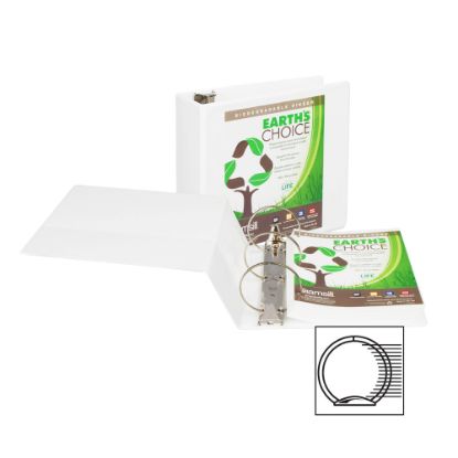 Picture of Samsill Earths Choice 189 Insertable View 3-Ring Binder, 5in Round Rings, White