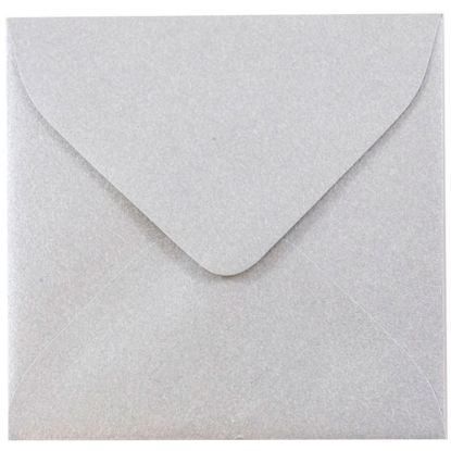 Picture of JAM Paper Square Stardream Metallic Envelopes, 3 1/8in x 3 1/8in, Gummed Seal, Silver, Pack Of 25