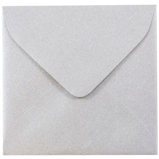 Picture of JAM Paper Square Stardream Metallic Envelopes, 3 1/8in x 3 1/8in, Gummed Seal, Silver, Pack Of 25