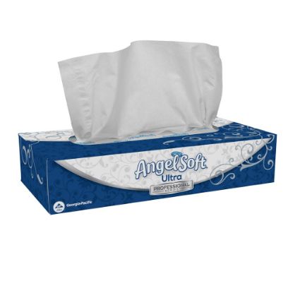 Picture of Angel Soft by GP PRO Ultra Professional Series 2-Ply Facial Tissue, Flat Box, White, 125 Tissues Per Box, 10 Boxes