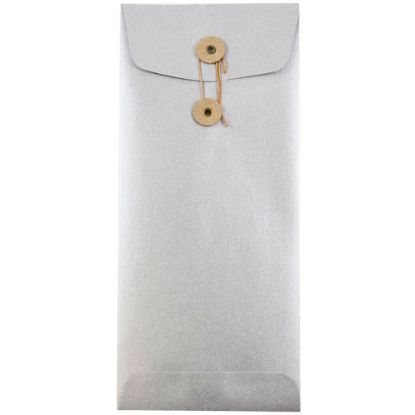 Picture of JAM Paper Policy #10 Envelopes, Button & String Closure, Silver Stardream Metallic, Pack Of 25