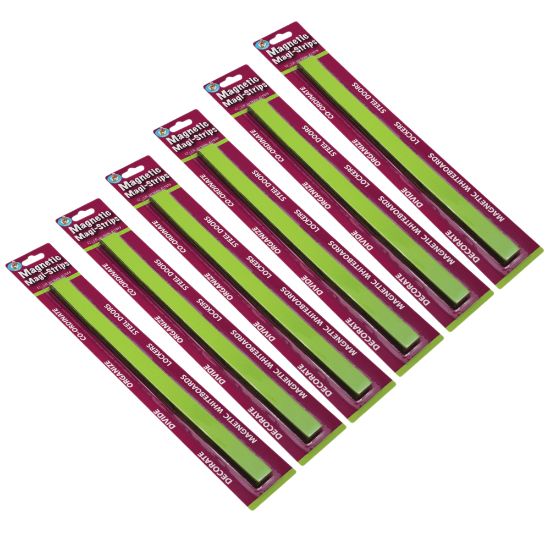 Picture of Ashley Productions Magnetic Magi-Strips, 3/4in x 12', Lime Green, 12 Strips Per Pack, Set Of 6 Packs