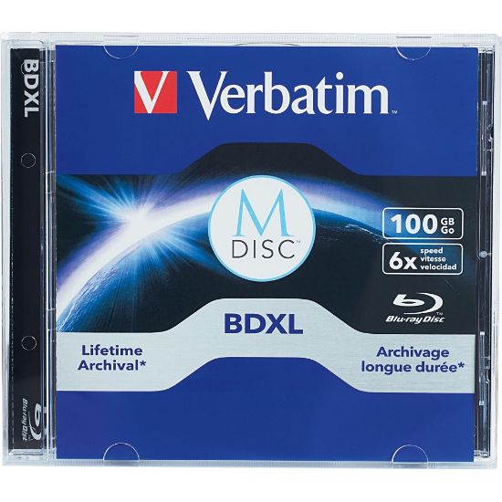 Picture of Verbatim M DISC BDXL - 6x - 100 GB - 1 Pack Jewel Case - 1pk Jewel Case