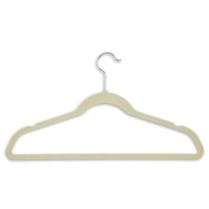 Picture of Honey-Can-Do Velvet-Touch Suit Hangers, 9 1/2inH x 1/4inW x 17 3/4inD, Ivory, Pack Of 50