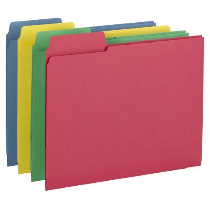 Picture of Smead 3-in-1 SuperTab Section Folders, 8 1/2in x 11in, Letter Size, Assorted Colors, Pack Of 12