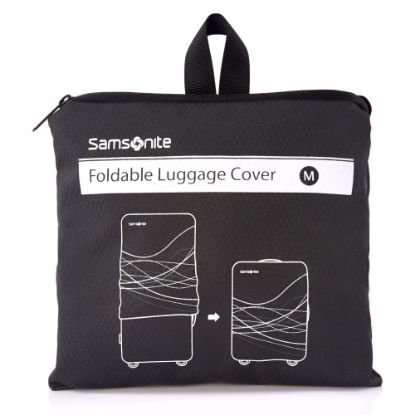 Picture of Samsonite Foldable Luggage Cover, 7 7/8inH x 7 1/8inW x 1 9/16inD, Black