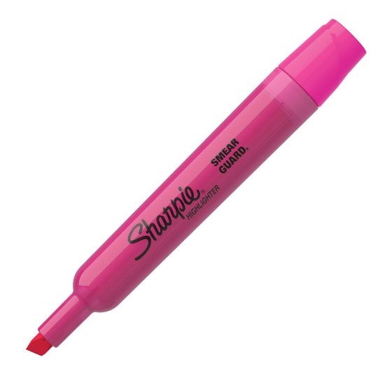 Picture of Sharpie Tank Style Highlighters, Chisel Tip, Fluorescent Pink, Box of 12