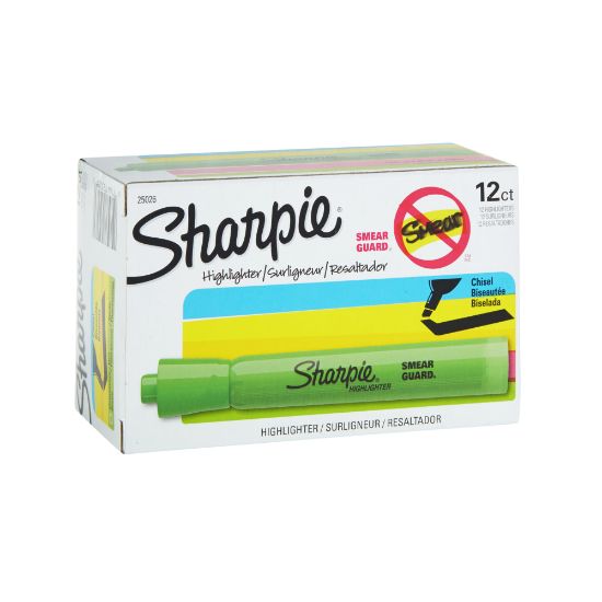 Picture of Sharpie Accent Highlighters, Fluorescent Green, Pack Of 12