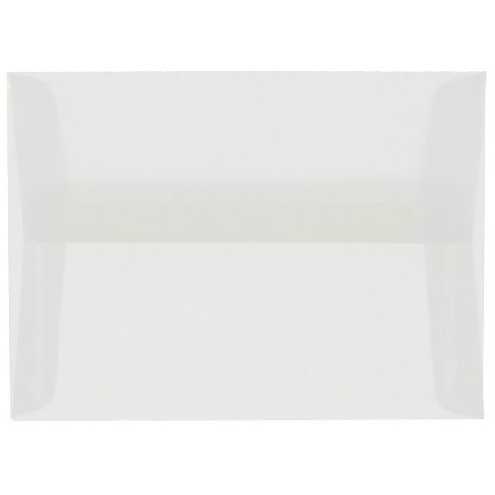 Picture of JAM Paper Booklet Invitation Envelopes, A6, Gummed Seal, Clear Translucent, Pack Of 25