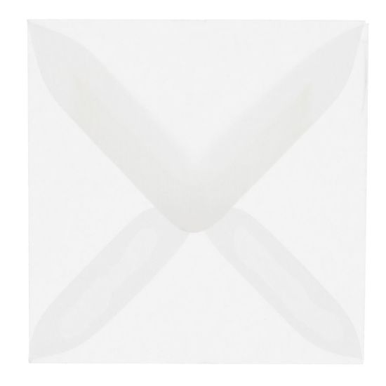 Picture of JAM Paper Translucent Vellum Invitation Envelopes,  3 1/8in x 3 1/8in, Gummed Seal, Clear, Pack Of 25