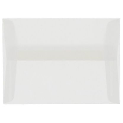 Picture of JAM Paper Booklet Envelopes, #4 Bar (A1), Gummed Seal, Clear, Pack Of 25