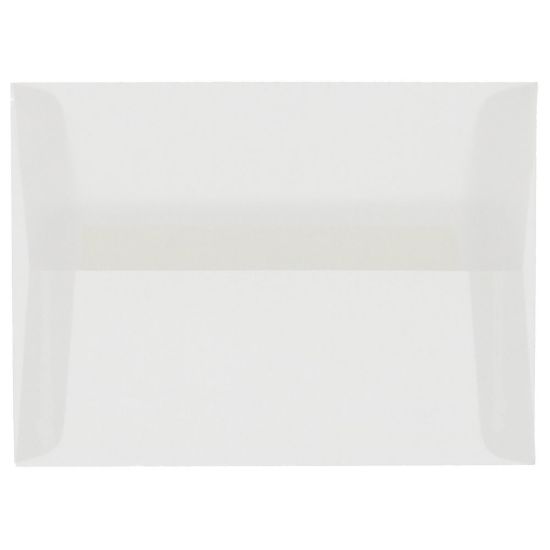 Picture of JAM Paper Booklet Envelopes, #4 Bar (A1), Gummed Seal, Clear, Pack Of 25