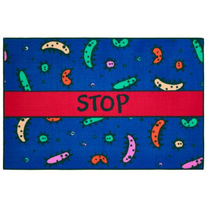 Picture of Carpets for Kids KID$Value Rugs Stop The Germs Sanitize Activity Rug, 3ft x 4 1/2ft , Blue