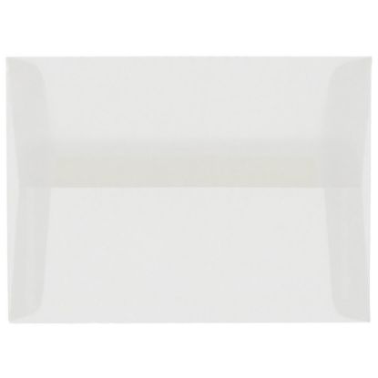 Picture of JAM Paper Booklet Invitation Envelopes, A7, Gummed Seal, Clear Translucent, Pack Of 25