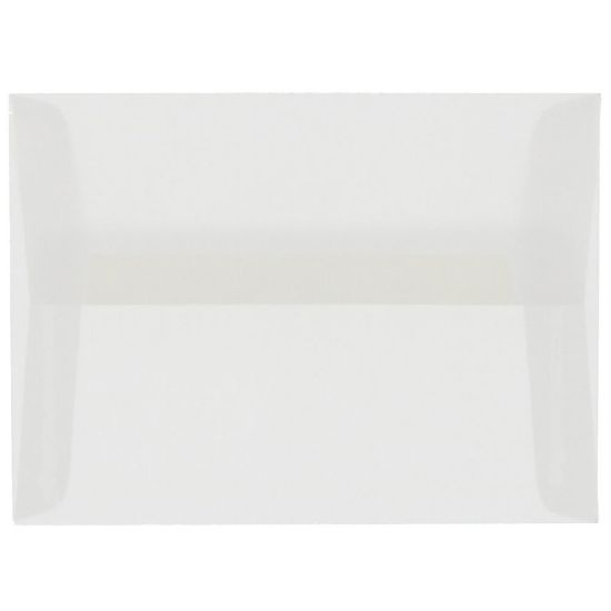 Picture of JAM Paper Booklet Invitation Envelopes, A8, Gummed Seal, Clear Translucent, Pack Of 25