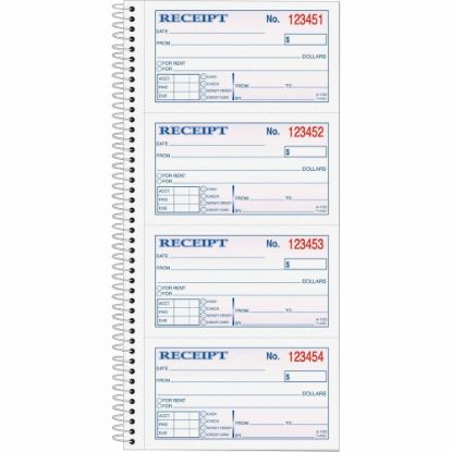 Picture of TOPS Money/Rent Receipt Book, 2-Part, Carbonless, 11in x 5 1/4in, White/Canary