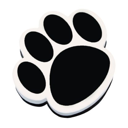 Picture of Ashley Productions Magnetic Whiteboard Erasers, 3 3/4in, Black Paw, Pack Of 6