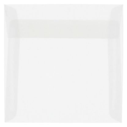 Picture of JAM Paper Translucent Vellum Invitation Envelopes, 5 1/2in x 5 1/2in, Gummed Seal, Clear, Pack Of 25