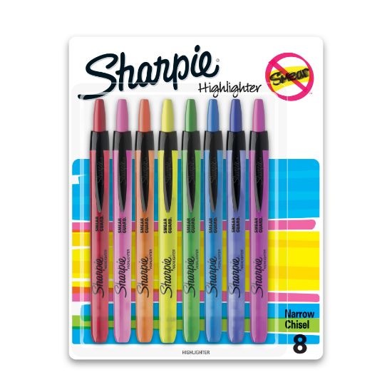 Picture of Sharpie Retractable Highlighters, Chisel Tip, Assorted, 8 Count