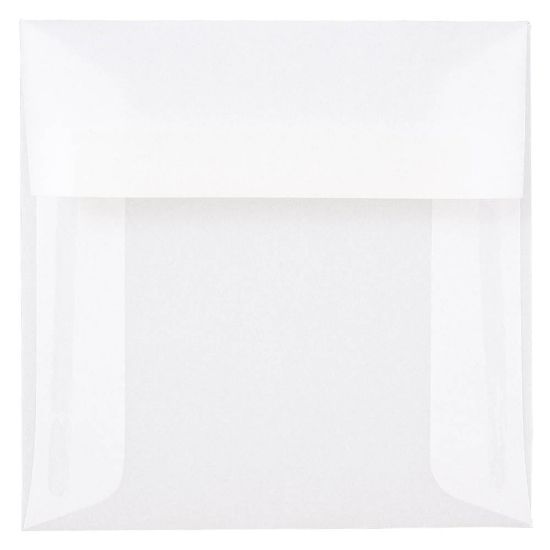 Picture of JAM Paper Translucent Vellum Invitation Envelopes, #5 Gummed Seal, Clear, Pack Of 25