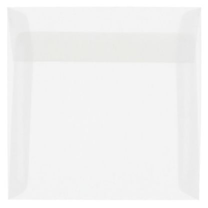 Picture of JAM Paper Translucent Vellum Invitation Envelopes, 6in x 6in, Gummed Seal, Clear, Pack Of 25