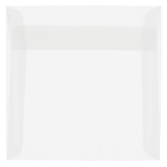 Picture of JAM Paper Translucent Vellum Invitation Envelopes, 6in x 6in, Gummed Seal, Clear, Pack Of 25