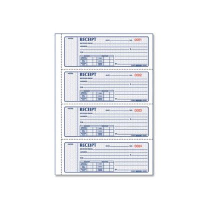 Picture of Rediform Receipt Money Collection Forms - 200 Sheet(s) - Book Bound - 2 PartCarbonless Copy - 7in x 2 3/4in Sheet Size - Assorted Sheet(s) - 1 Each