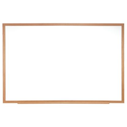 Picture of Ghent Melamine Dry-Erase Whiteboard, 24in x 36in, Wood Frame With Brown Finish