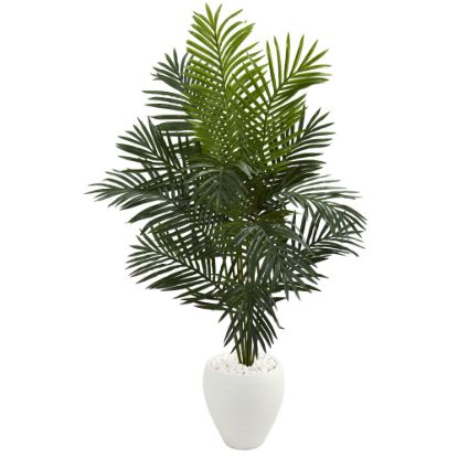 Picture of Nearly Natural Paradise Palm 66inH Artificial Tree With Planter, 66inH x 38inW x 26inD, Green/White