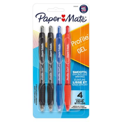 Picture of Paper Mate Gel Pen, Profile Retractable Pen, 0.7mm, Assorted, 4 Count