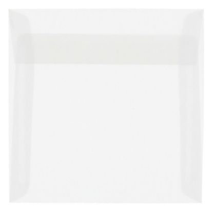 Picture of JAM Paper Translucent Vellum Invitation Envelopes, 7 1/2in x 7 1/2in, Gummed Seal, Clear, Pack Of 25