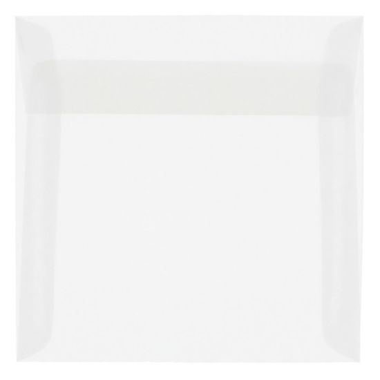 Picture of JAM Paper Translucent Vellum Invitation Envelopes, 7 1/2in x 7 1/2in, Gummed Seal, Clear, Pack Of 25