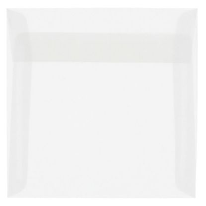 Picture of JAM Paper Translucent Vellum Invitation Envelopes, 7in x 7in, Gummed Seal, Clear, Pack Of 25