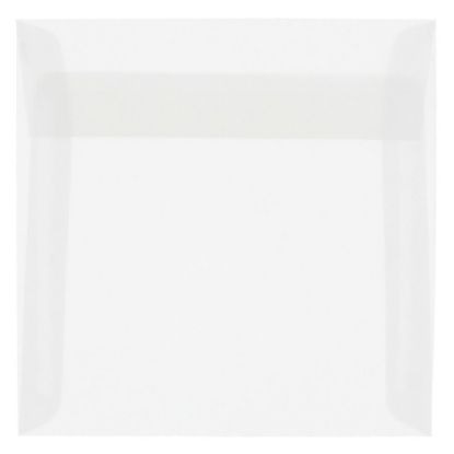 Picture of JAM Paper Translucent Vellum Invitation Envelopes, 8in x 8in, Gummed Seal, Clear, Pack Of 25