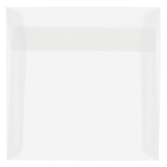 Picture of JAM Paper Translucent Vellum Invitation Envelopes, 8in x 8in, Gummed Seal, Clear, Pack Of 25