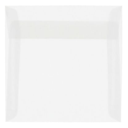 Picture of JAM Paper Translucent Vellum Invitation Envelopes, 8 1/2in x 8 1/2in, Gummed Seal, Clear, Pack Of 25